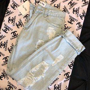 CRYBABY NWT Distressed Straight Jeans